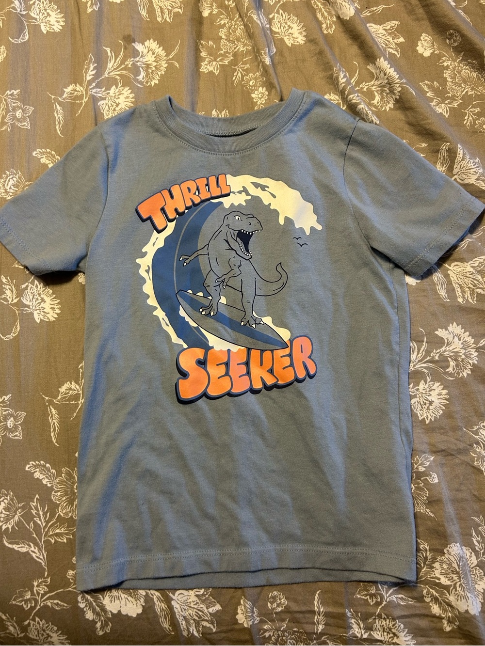 Kids Thrill Seeker Dinosaur Graphic Tee - Blue Size 5T